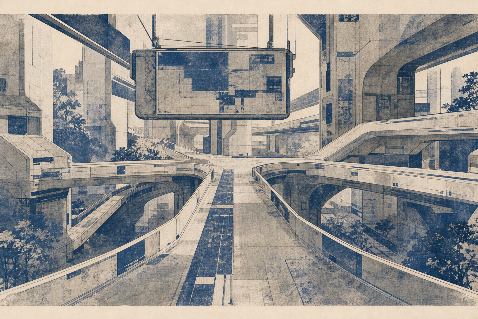 C — Risograph / ink wash: Стыковочная